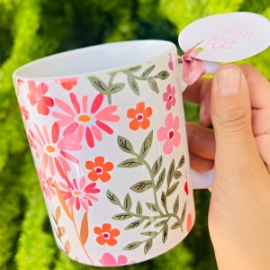 Taza mini flores